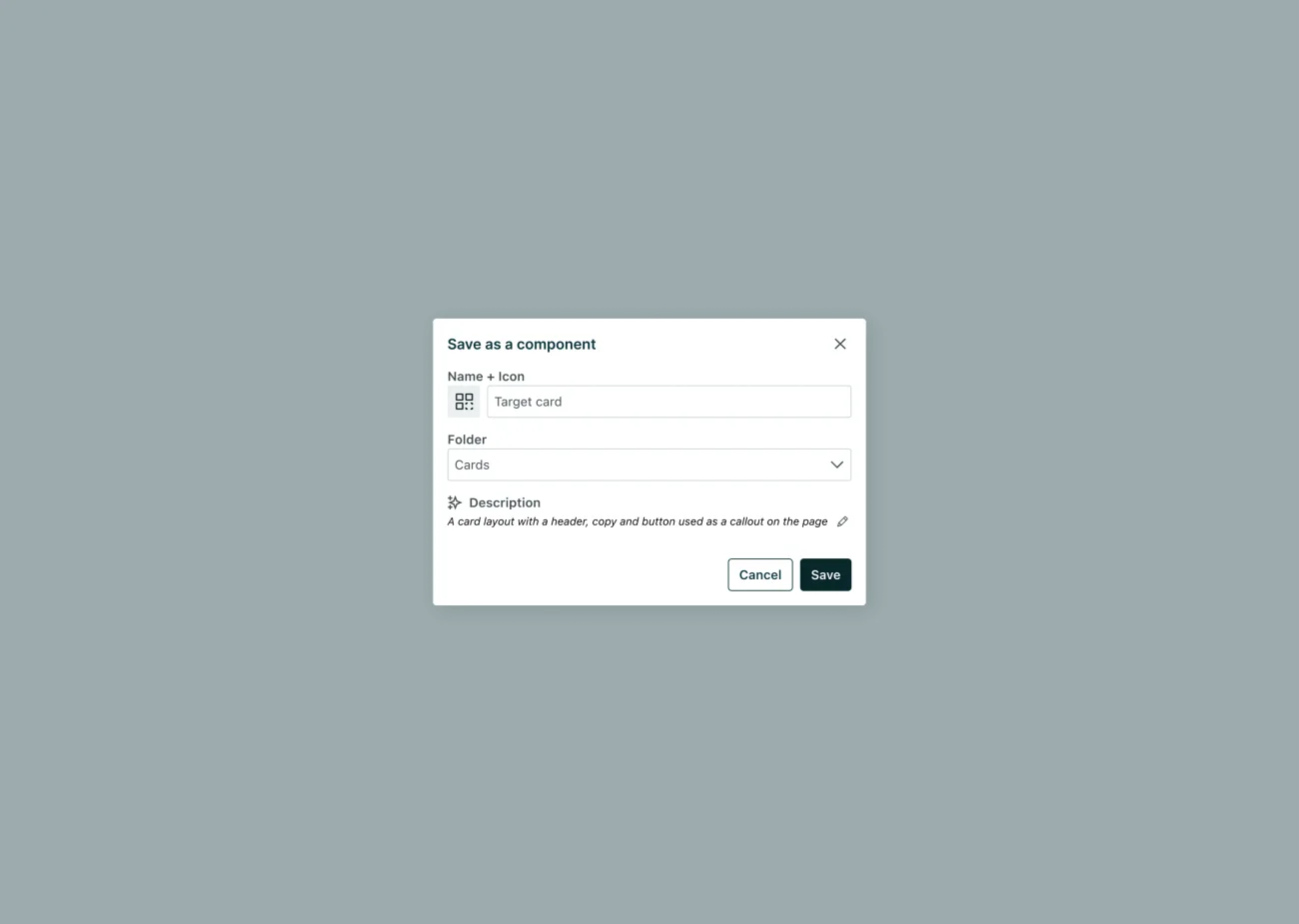 Saving a selected block as a locked, reusable component
